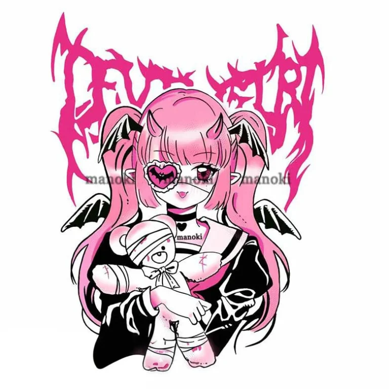 Временная татуировка «Anime girl» №А