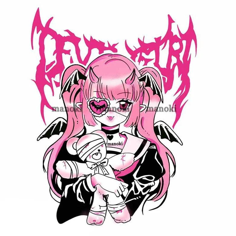 Временная татуировка «Anime girl» №А
