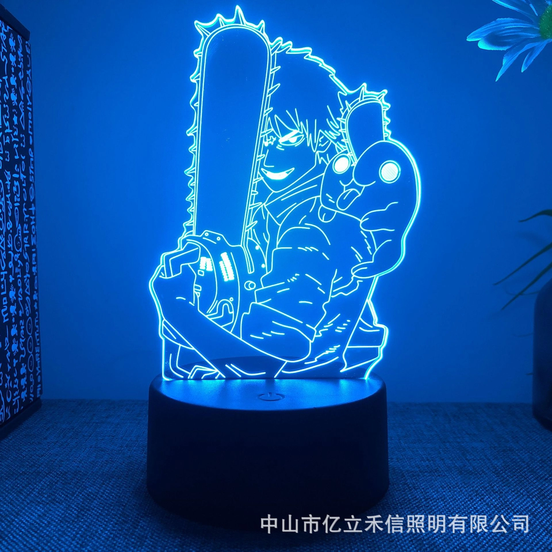 Акриловый светильник Человек Бензопила — Денджи и Пачита