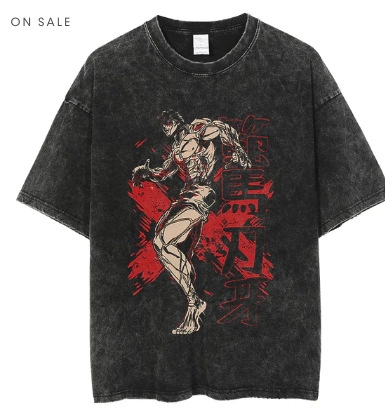 Футболка (2XL, маломерит) Боец Баки — Ханма Баки
